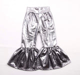 Silver metallic Bell pants