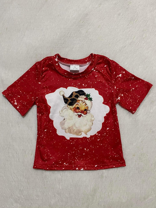 Leopard santa bleached shirt