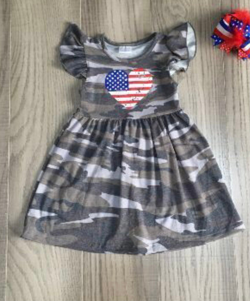 Camo USA heart dress