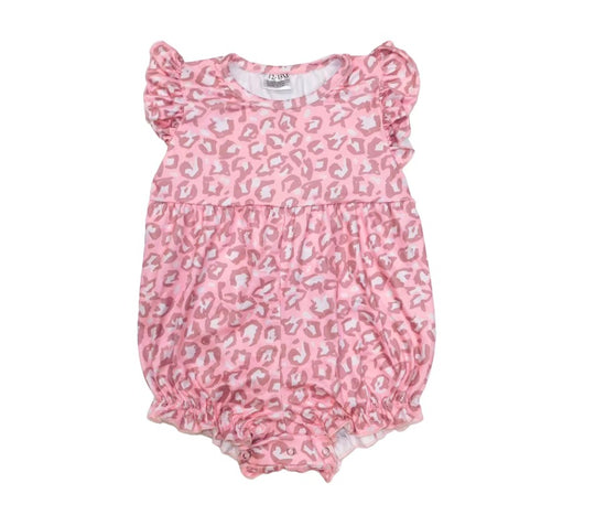 Pink leopard romper