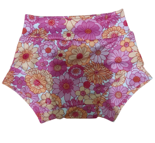 Pink and orange floral bummies