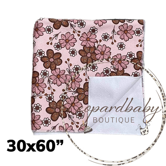 Vintage floral microfiber beach towel