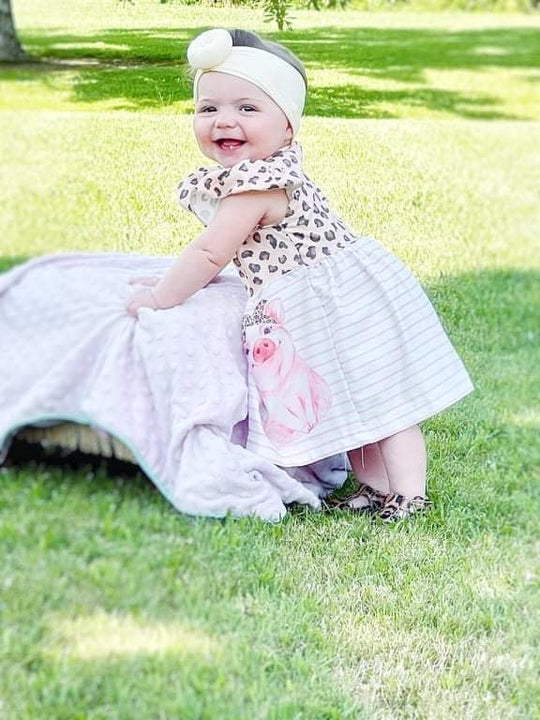 Leopard pig stripe dress