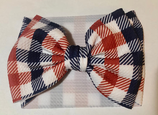 Plaid July 4th bow