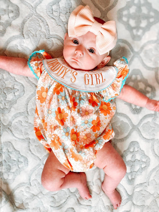 Retro floral daddy’s girl romper
