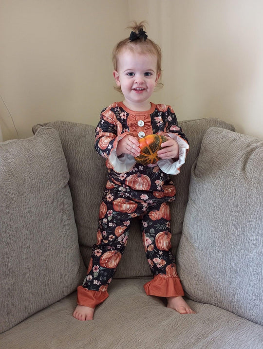 Floral pumpkin pj set