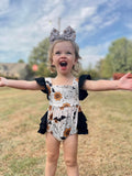 Spooky bats and ghost ruffle romper