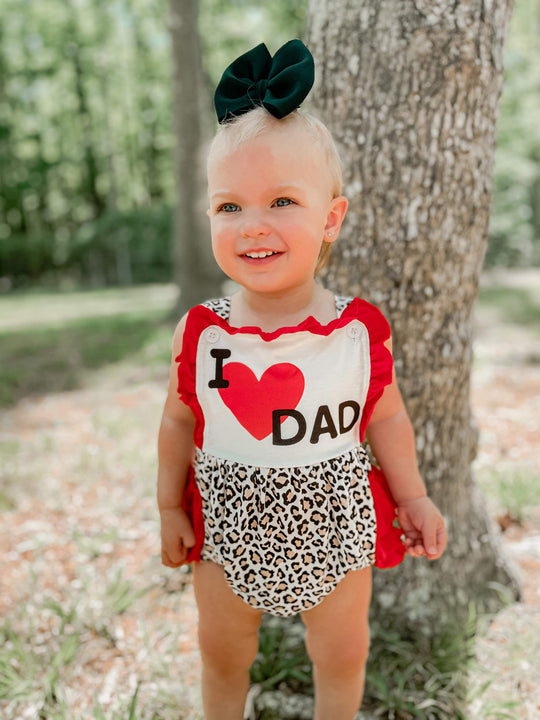 Leopard I love dad Romper