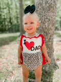 Leopard I love dad Romper