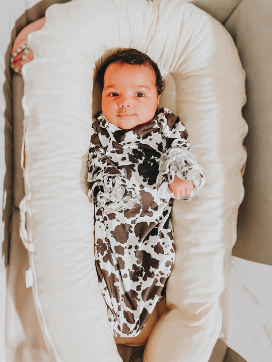 Baby Cow Ruffle Gown