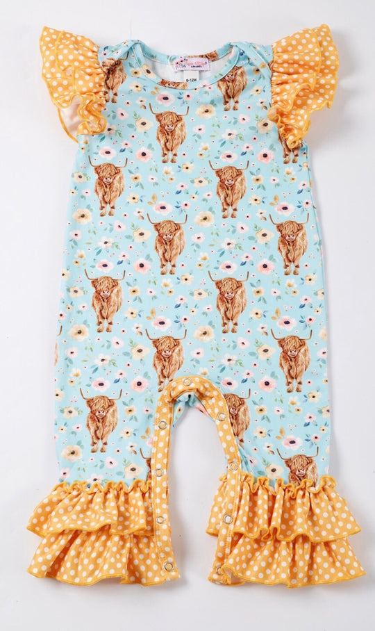 Clover Cottage spring highland romper