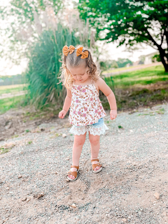 Boho skull ribbed swing top