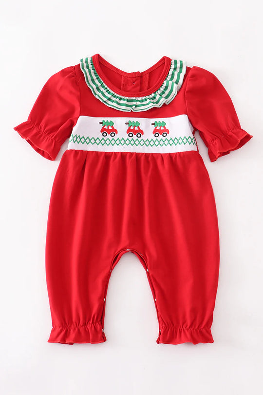 Red Christmas truck romper