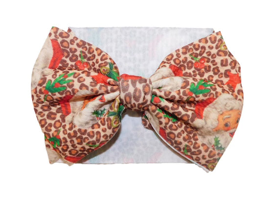 Vintage Santa headband bow