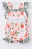 Coral floral Mamas girl romper