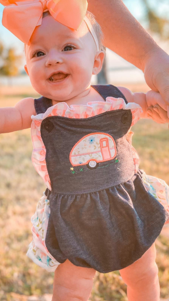 Denim camper romper