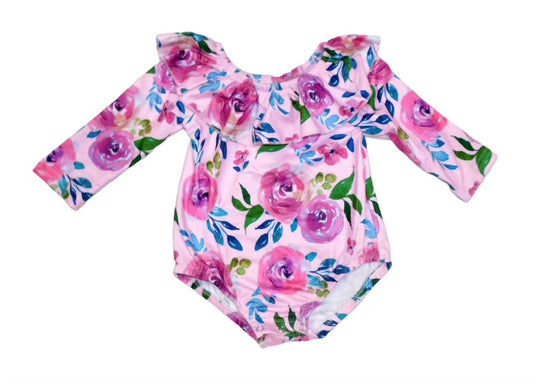 Pink floral bodysuit