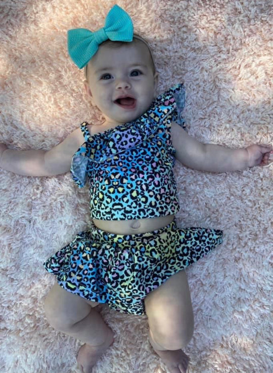 Leopard tie dye swimsuit