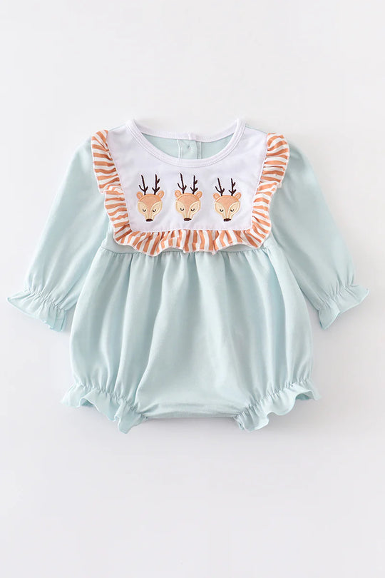 Reindeer embroidered romper