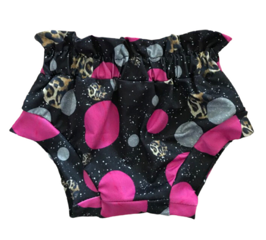 Leopard and pink galaxy cinched waist bummies