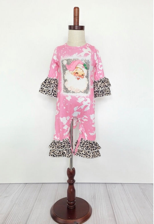Clover cottage pink santa romper