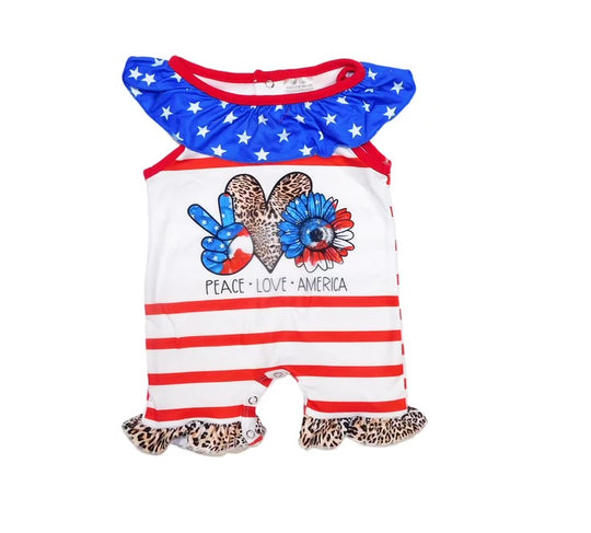 Peace love America romper