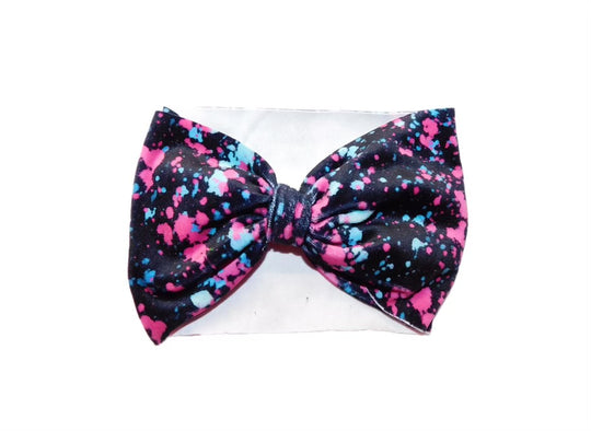 Black Velvet splatter headband bow