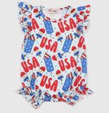 Clover Cottage firecracker Popsicle romper