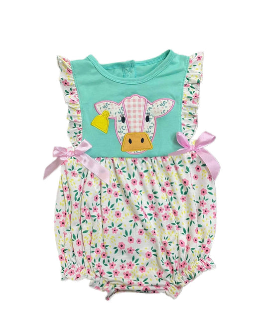 Floral Cow romper