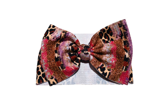 Bullet Fabric Pink Brush Strokes Bow