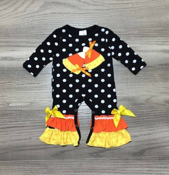 Candy corn romper