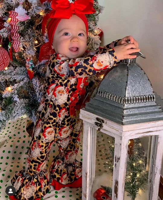 Leopard Santa Romper