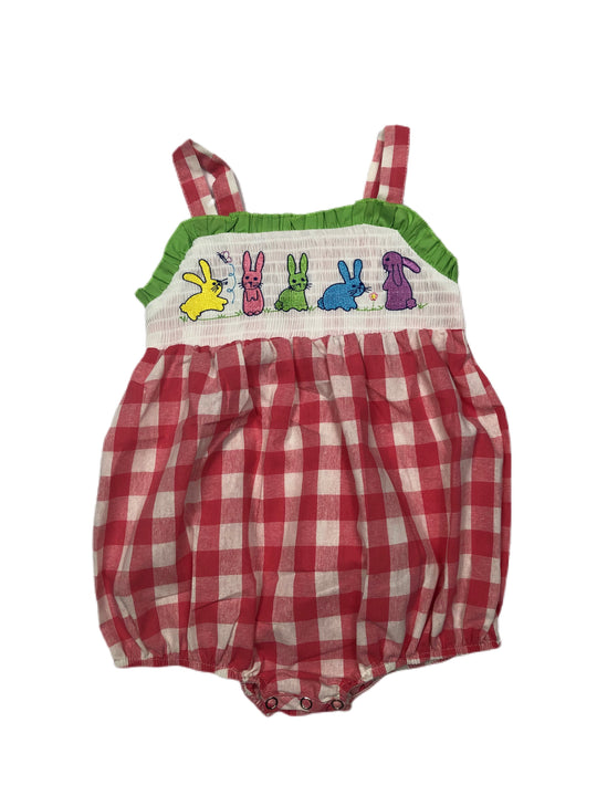 Smocked bunny romper