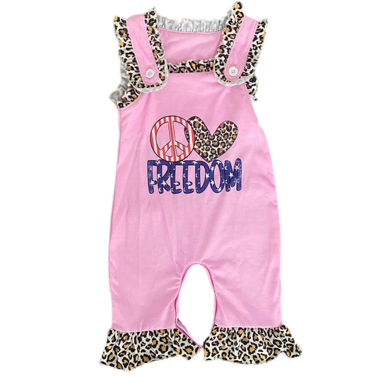 Peace love freedom pink romper