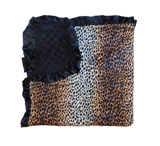 Leopard and Black Minky