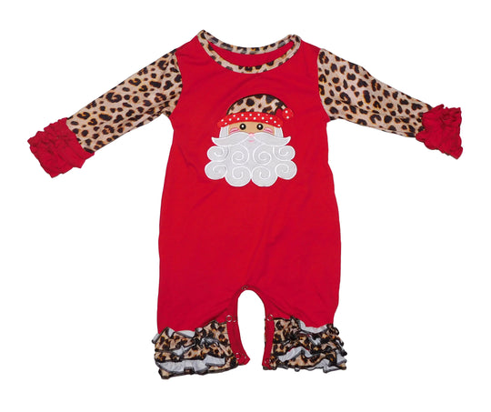 Red Santa appliqué romper