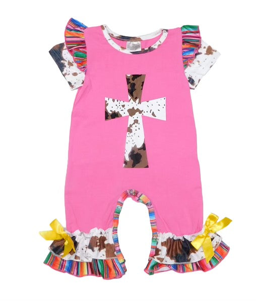 Pink Cow cross romper
