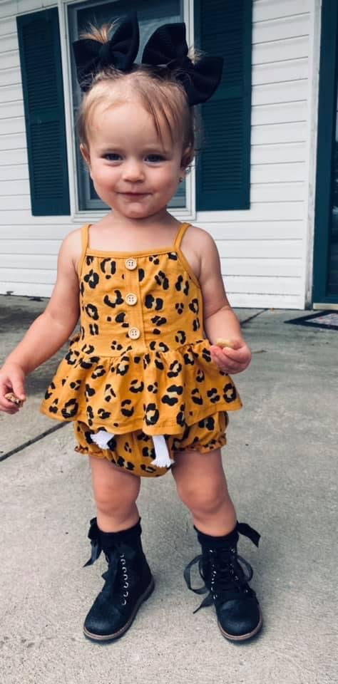 Two piece mustard leopard lounge set