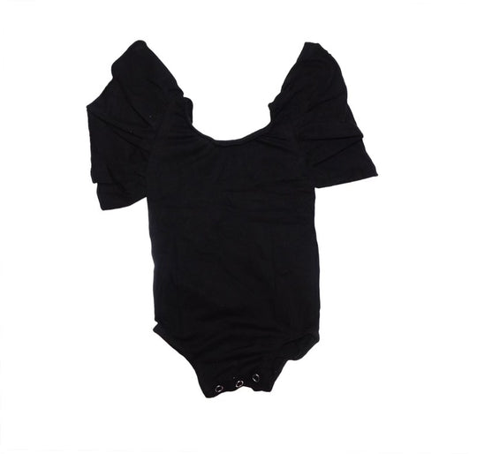 Black flutter leo with snaps