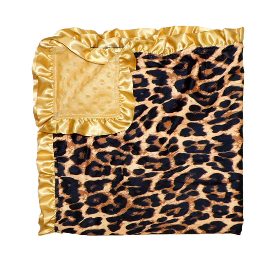 Leopard and gold minky blanket