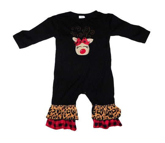Leopard Reindeer Romper