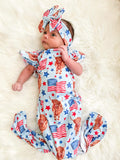 July 4th highland flutter gown and headband set