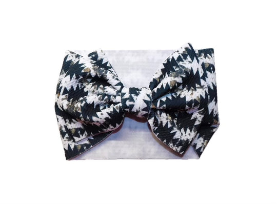 Aztec Cow Headband Bow