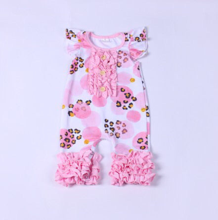 Newborn Pink Leopard ruffle romper