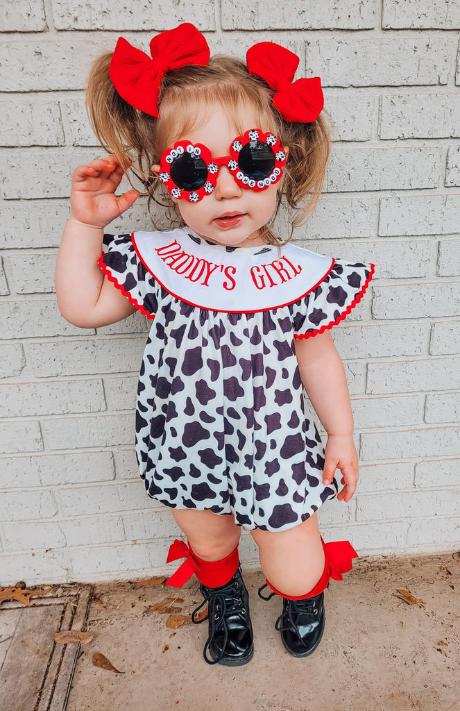 Cow print daddy’s girl romper