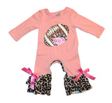 Pink and Leopard Football Romper