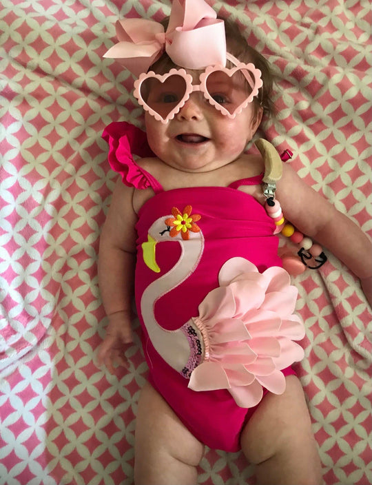 Pink flamingo swimsuit