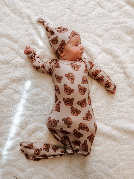 Teddy bear gown and hat set