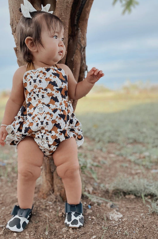 Brown Cow tie romper