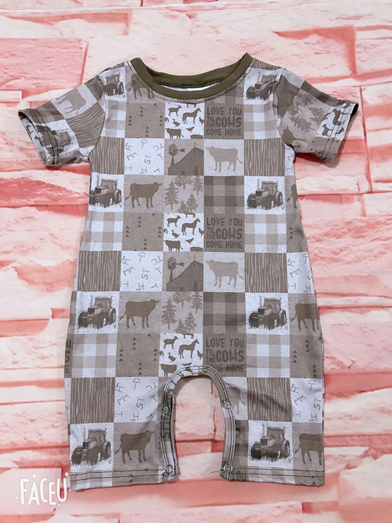 Brown Love you till the cows come home romper